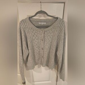 Celebrity Pink Women's Light Gray Button-Up Cardigan